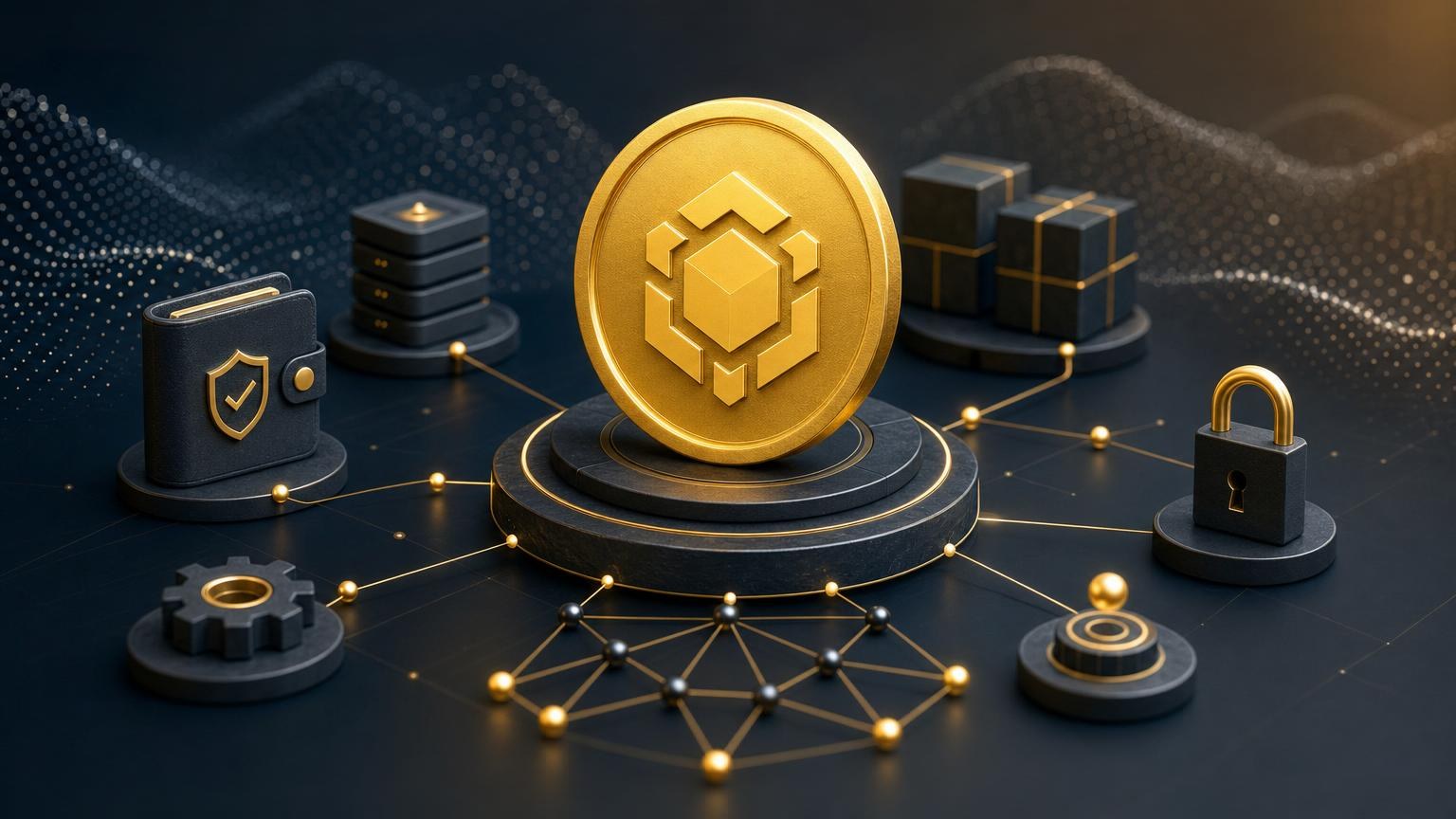 Mapa conceptual de les funcions de BNB com a moneda de gas, staking i governança dins de BNB Smart Chain, opBNB i Greenfield
